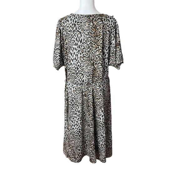 Simply Be Plus 18 A-line Dress Dolman Animal Print Vneck Belted Career - Picture 10 of 10